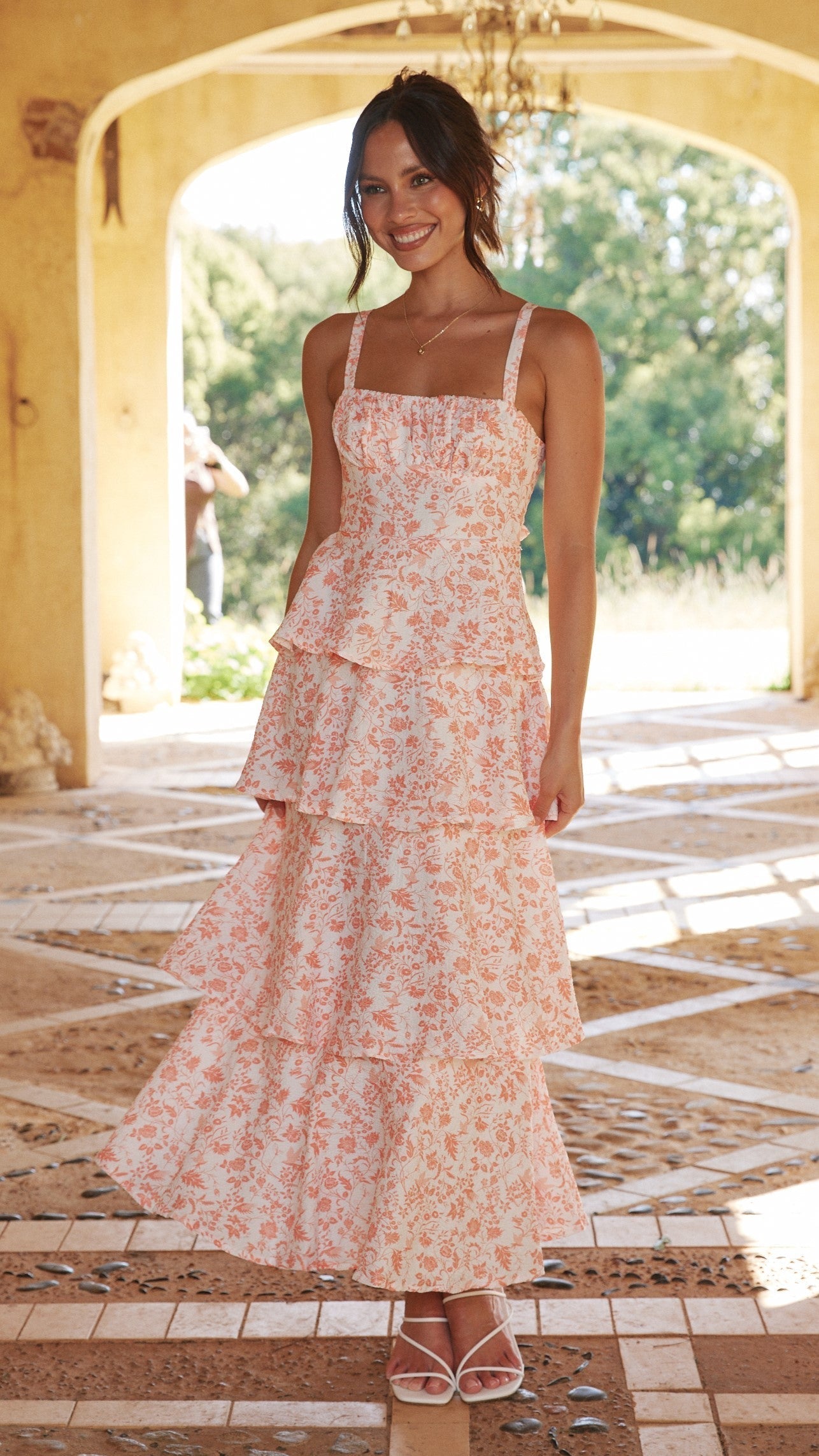 Image of Rhonda | Women's Sleeveless Midi Tiered Dress