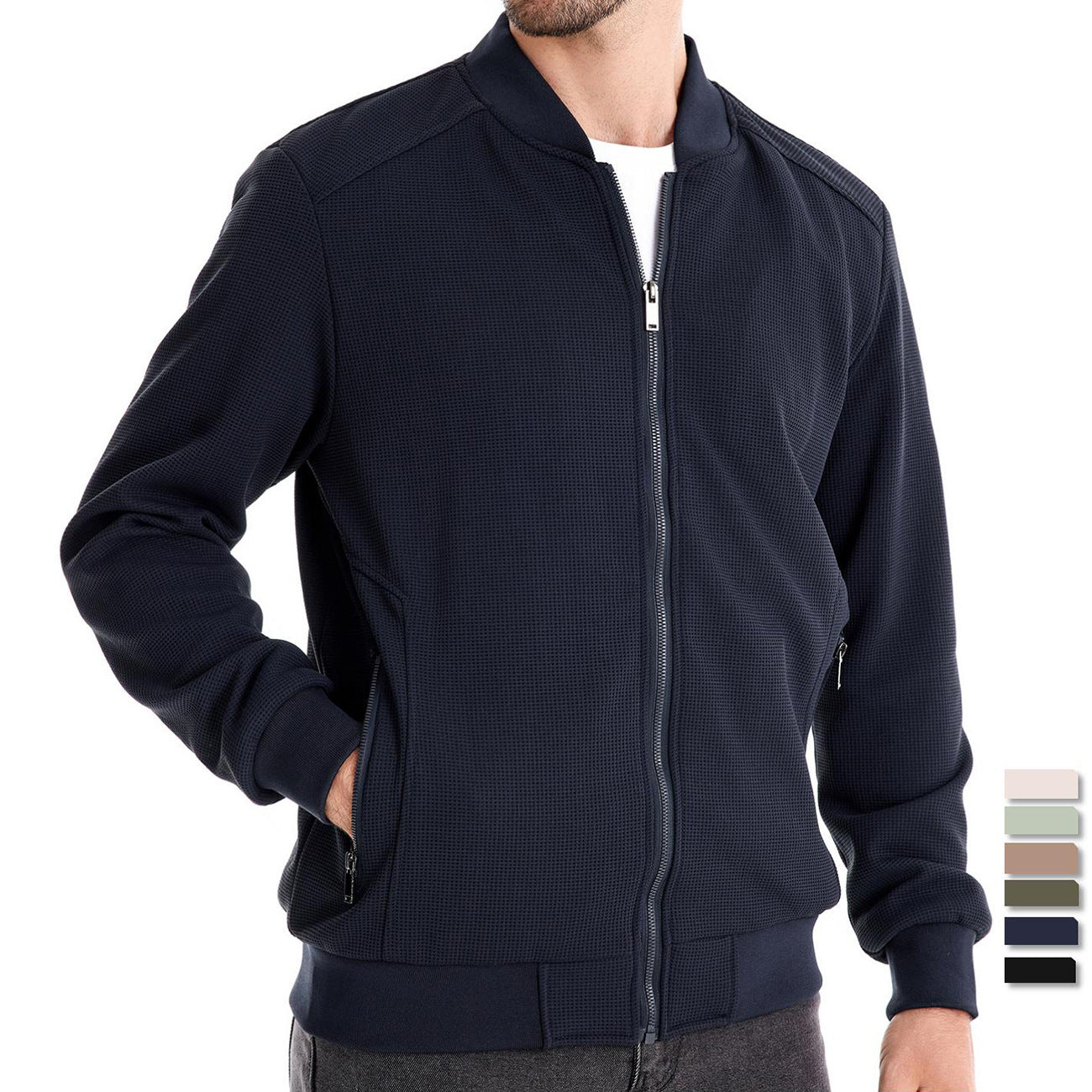 Image of Rhys | Men's Slim-Fit Bomber Jacket