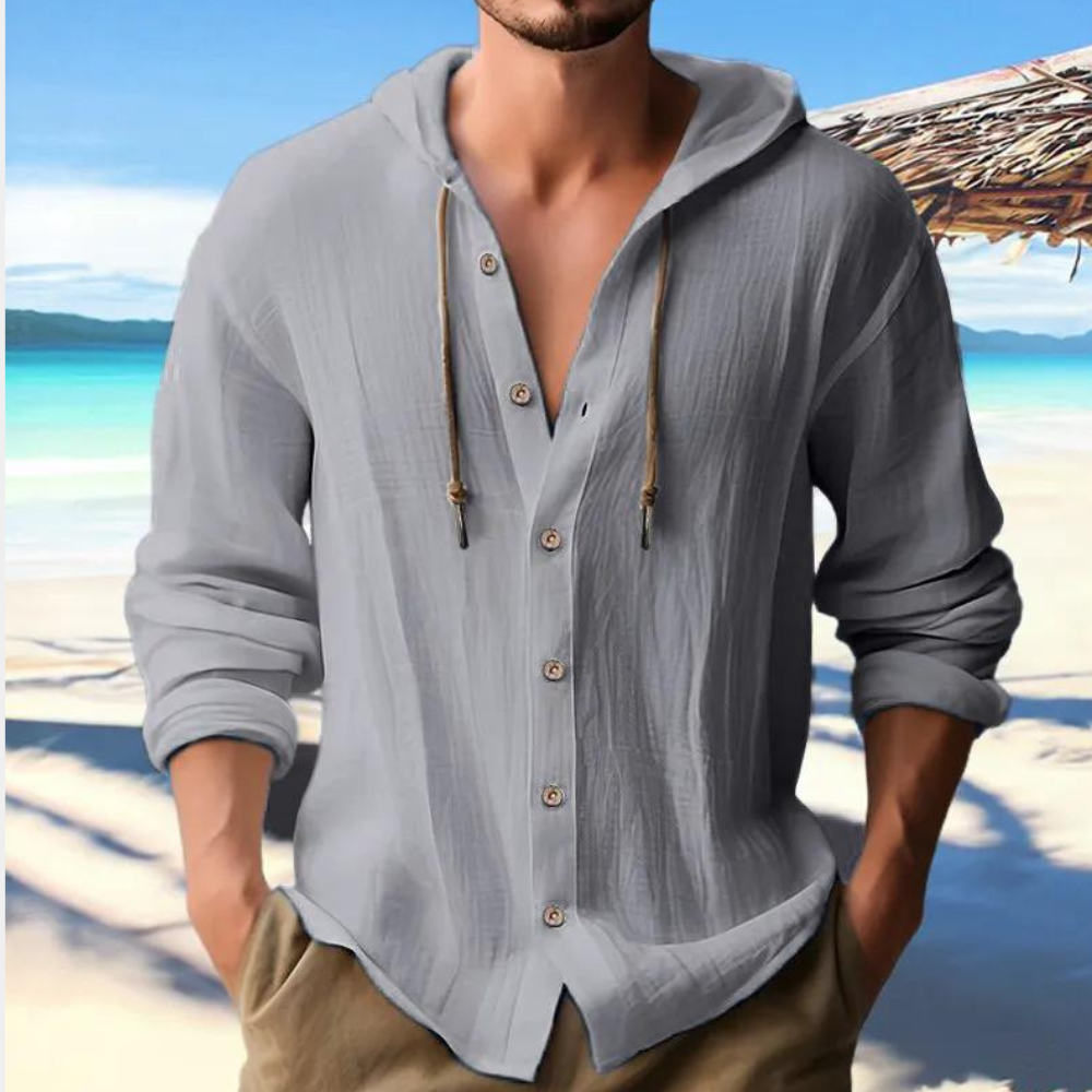 Image of Richard | Men's Button-Down Hooded Shirt