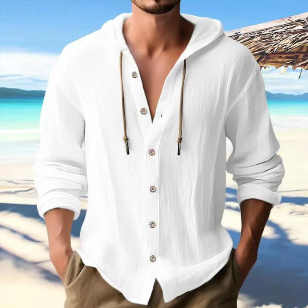 Image of Richard | Men's Button-Down Hooded Shirt
