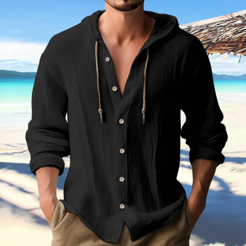 Image of Richard | Men's Button-Down Hooded Shirt