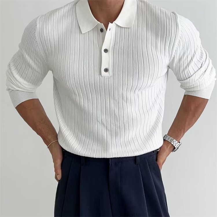 Image of Richard | Men's Slim Fit Long Sleeve Polo Shirt