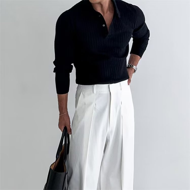 Image of Richard | Men's Slim Fit Long Sleeve Polo Shirt