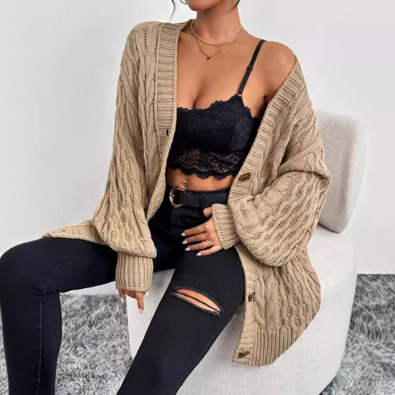 Image of Robin | Women's Oversized Cable Knit Cardigan