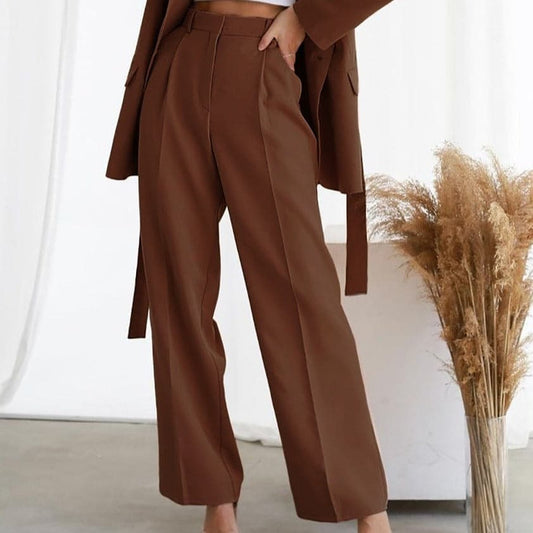 Image of Rochelle | Women's High-Waisted Wide Leg Pants