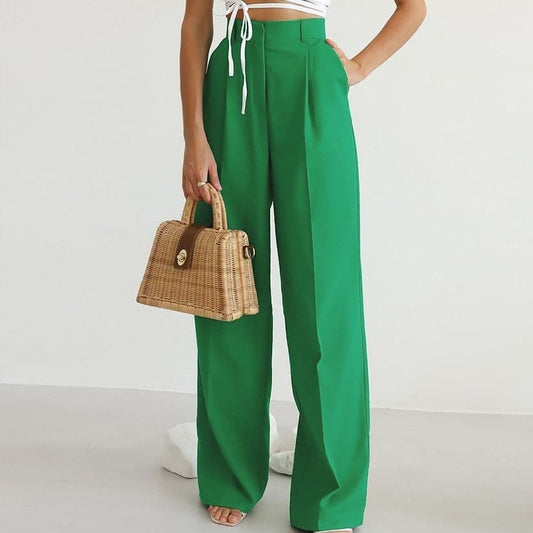 Image of Rochelle | Women's High-Waisted Wide Leg Pants