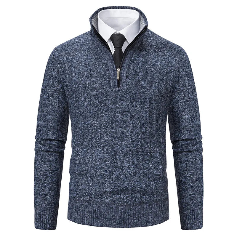 Ronald | Men's Quarter-Zip Cable Knit Sweater - Image 2