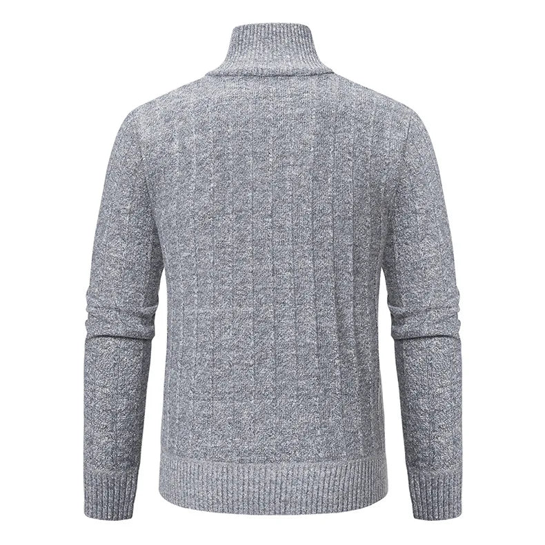 Ronald | Men's Quarter-Zip Cable Knit Sweater - Image 4