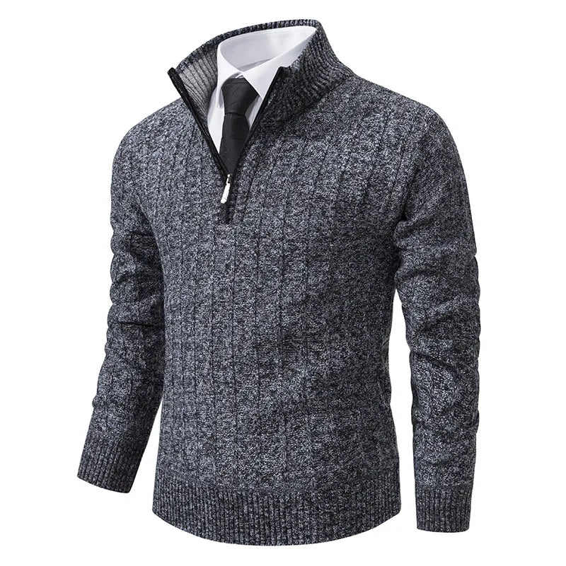Ronald | Men's Quarter-Zip Cable Knit Sweater - Image 5