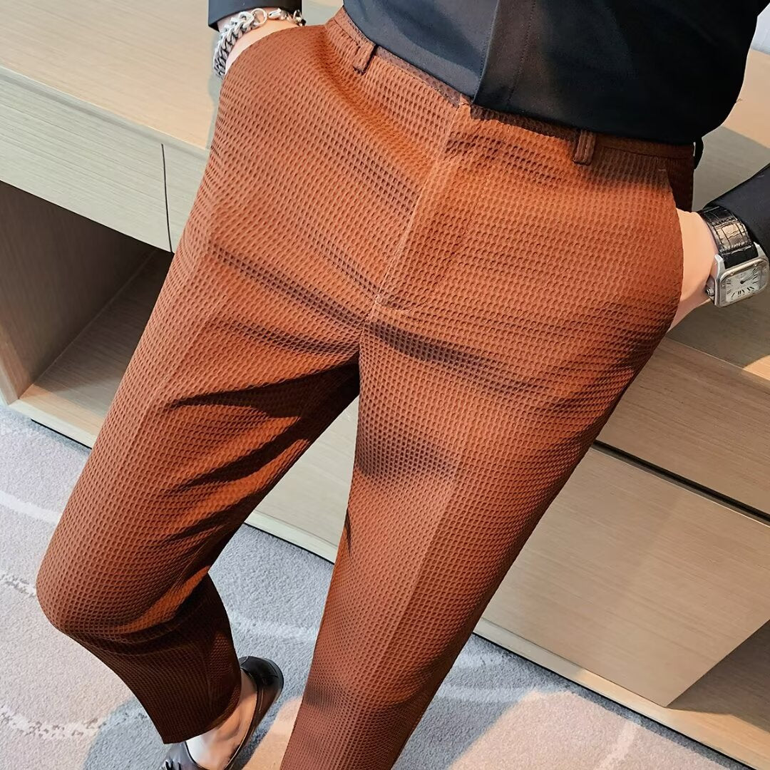 Image of Rory | Men's Slim Fit Textured Dress Pants