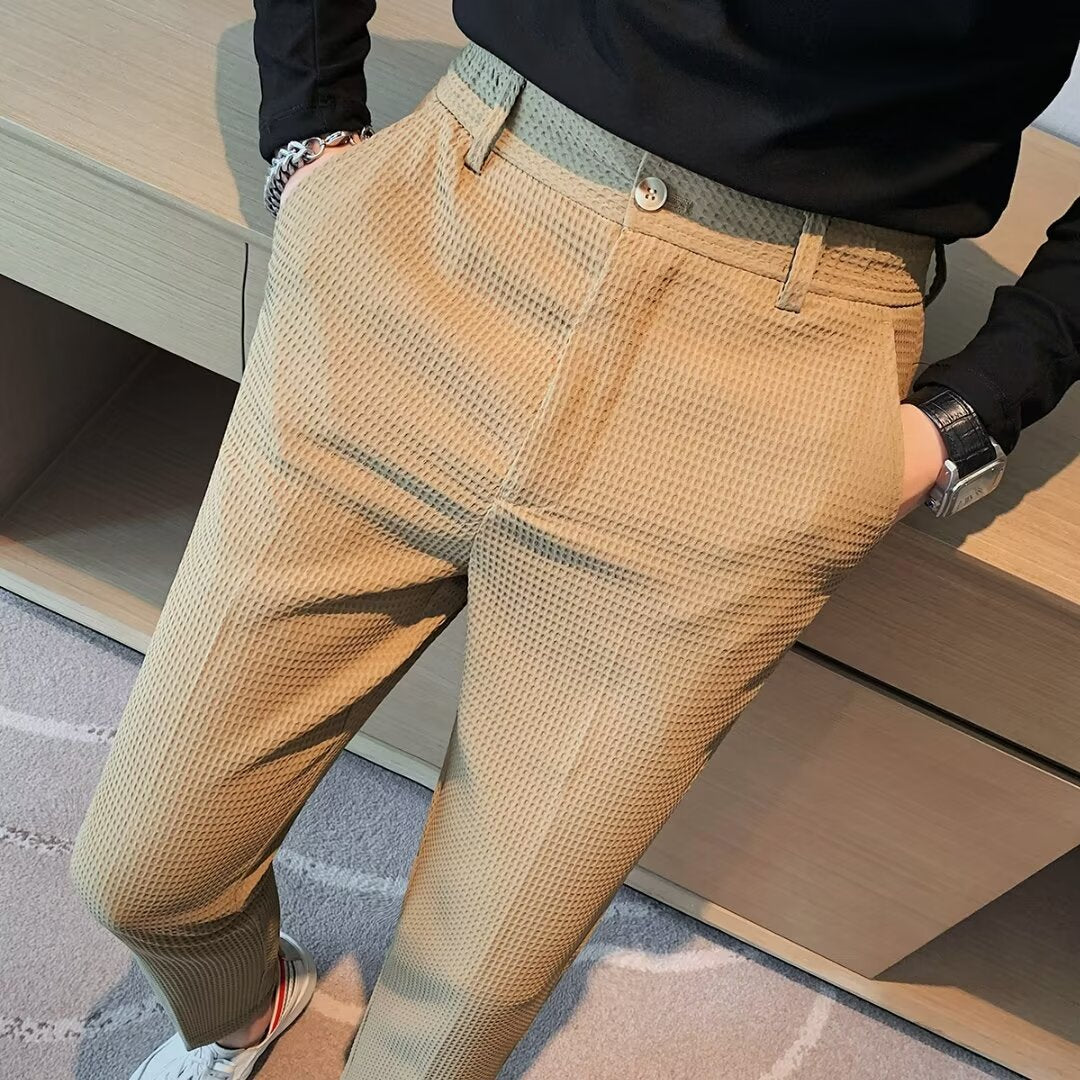 Image of Rory | Men's Slim Fit Textured Dress Pants