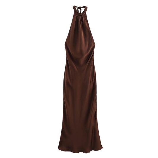 Image of Sadie | Women's Sleeveless Halter Maxi Dress