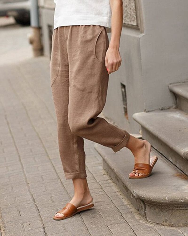 Image of Sage | Women's Cropped Elastic Waist Pants