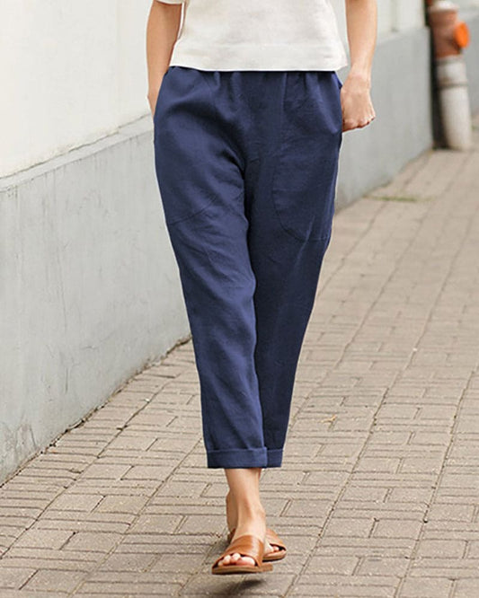 Image of Sage | Women's Cropped Elastic Waist Pants