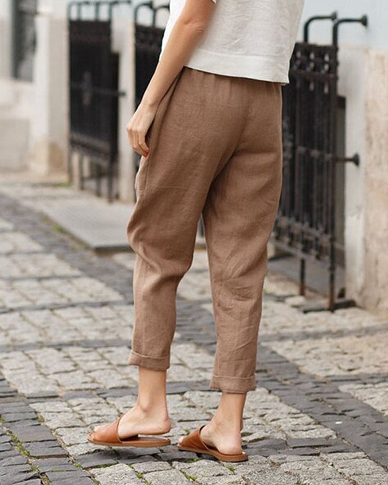 Image of Sage | Women's Cropped Elastic Waist Pants