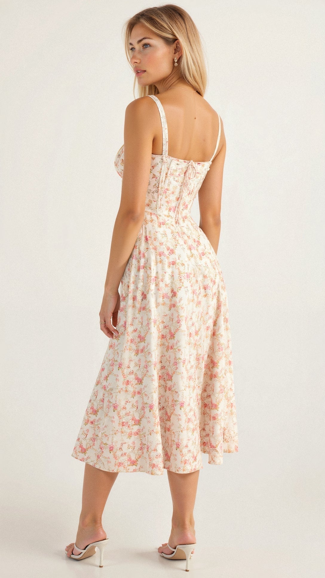 Image of Samantha | Women's Spaghetti Strap A-Line Midi Dress
