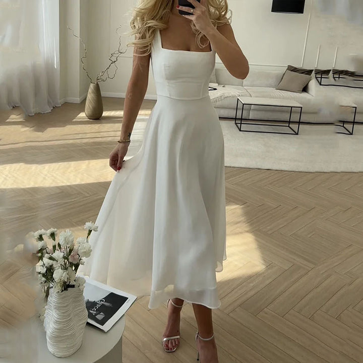 Image of Sandra | Women's Sleeveless A-Line Midi Dress