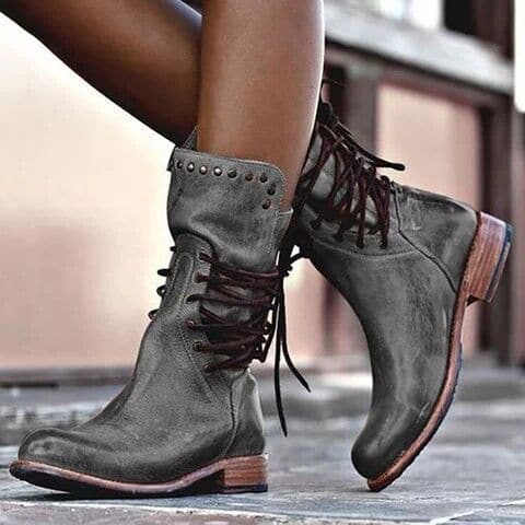 Image of Sandy | Women's Lace-Up Studded Boots