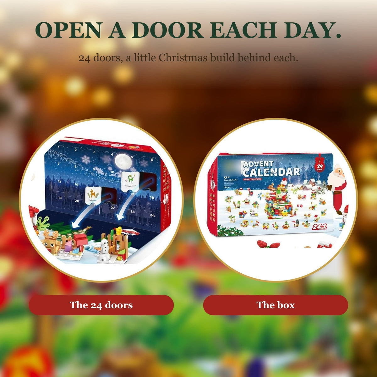 Santa's Workshop Brick Advent Calendar, 24-in-1, 769 Pieces