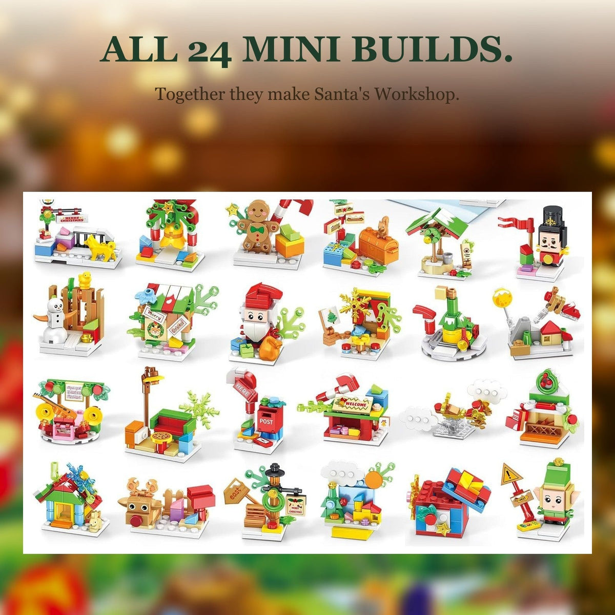 Santa's Workshop Brick Advent Calendar, 24-in-1, 769 Pieces