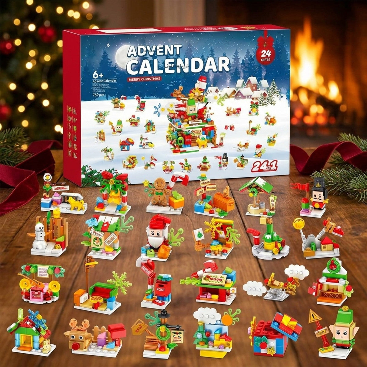 Santa's Workshop Brick Advent Calendar, 24-in-1, 769 Pieces