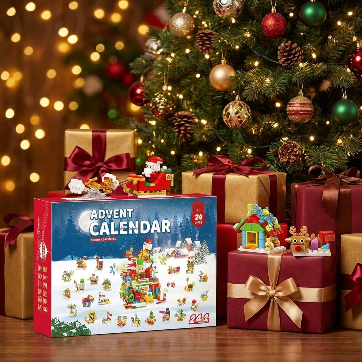Santa's Workshop Brick Advent Calendar, 24-in-1, 769 Pieces