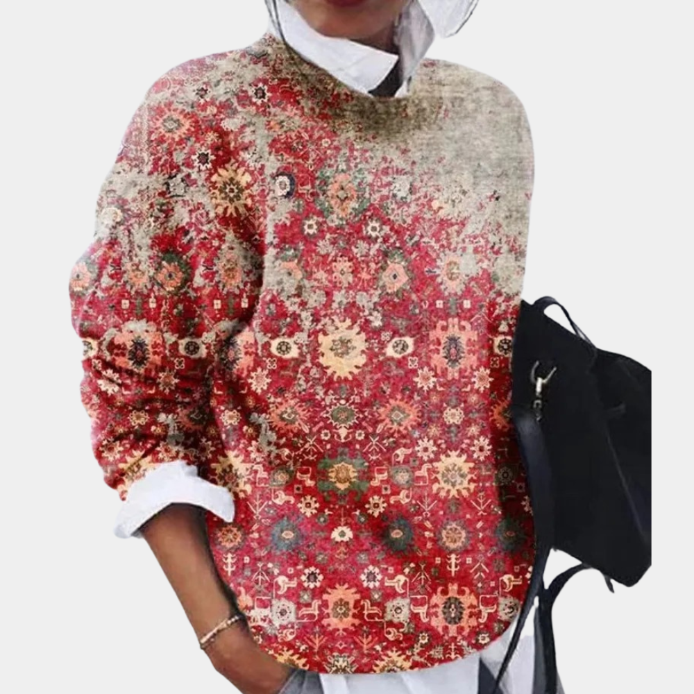 Image of Sara | Women's Printed Crewneck Sweater