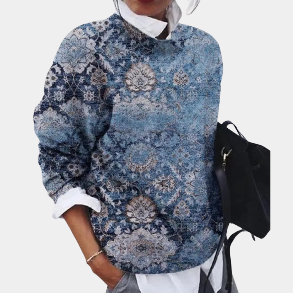 Image of Sara | Women's Printed Crewneck Sweater