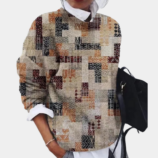 Image of Sara | Women's Printed Crewneck Sweater