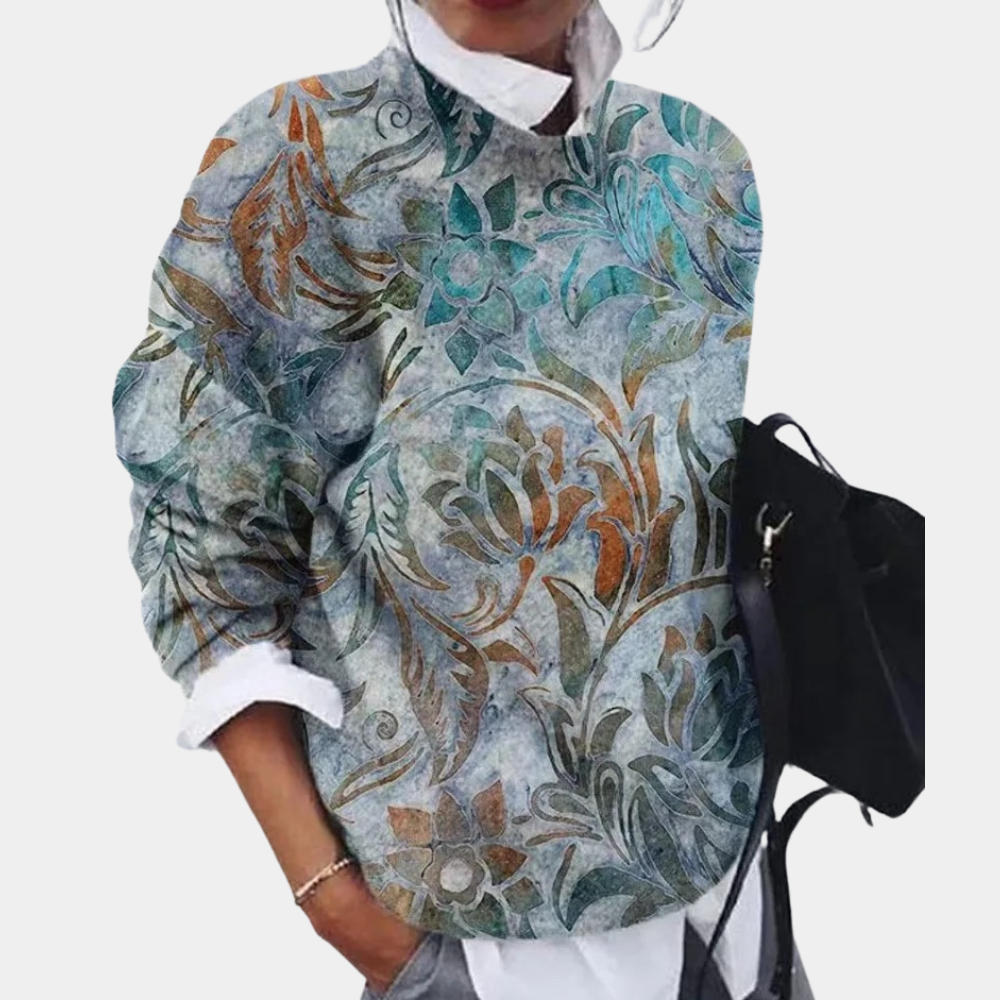 Image of Sara | Women's Printed Crewneck Sweater