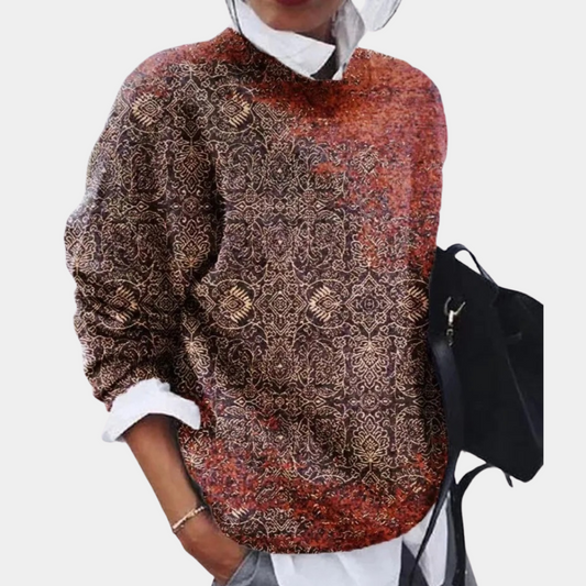 Image of Sara | Women's Printed Crewneck Sweater