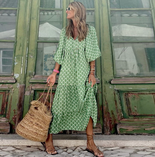 Image of Sara | Women's V-Neck Maxi Dress