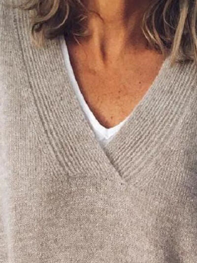 Image of Sarah | Women's Oversized V-Neck Sweater