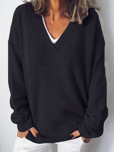 Image of Sarah | Women's Oversized V-Neck Sweater
