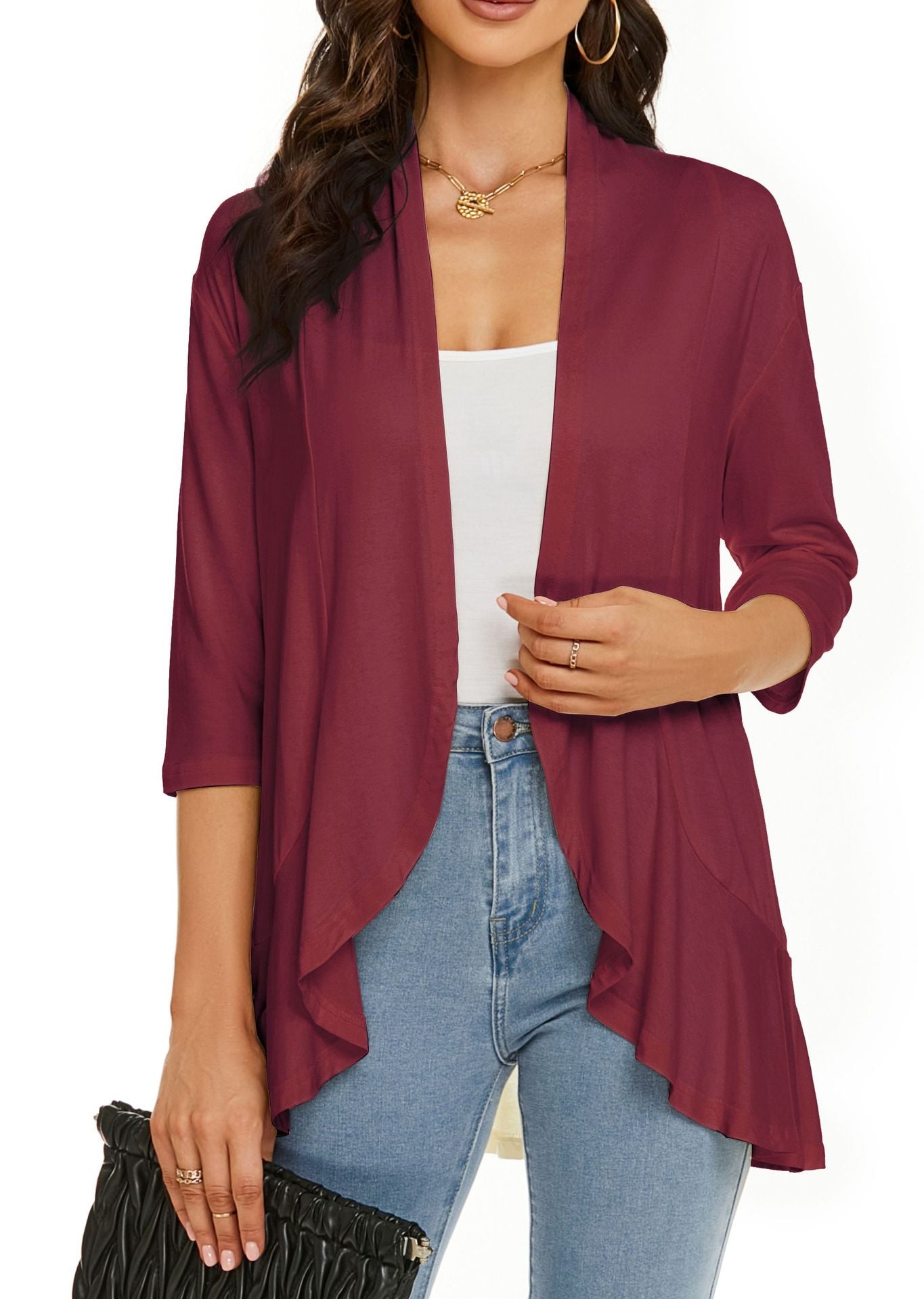 Image of Savannah | Women's Open Front Draped Cardigan
