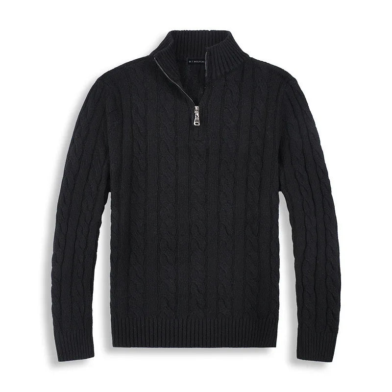 Image of Scott | Men's Cable Knit Quarter-Zip Sweater
