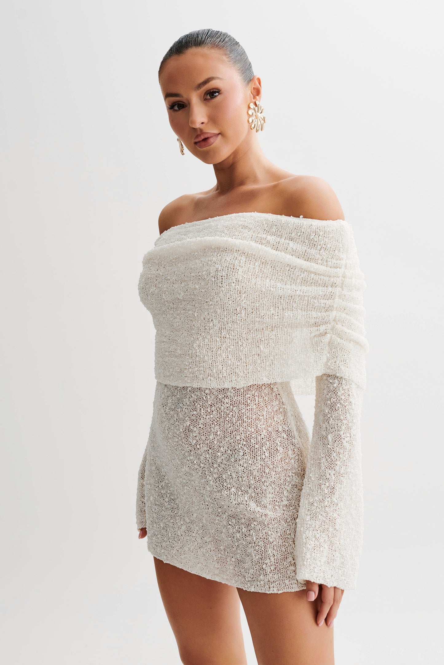 Image of Selena | Women's Bodycon Off-Shoulder Mini Dress