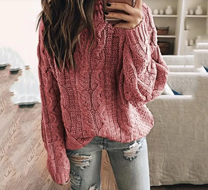 Selena | Women's Off the Shoulder Cable Knit Sweater - Image 2