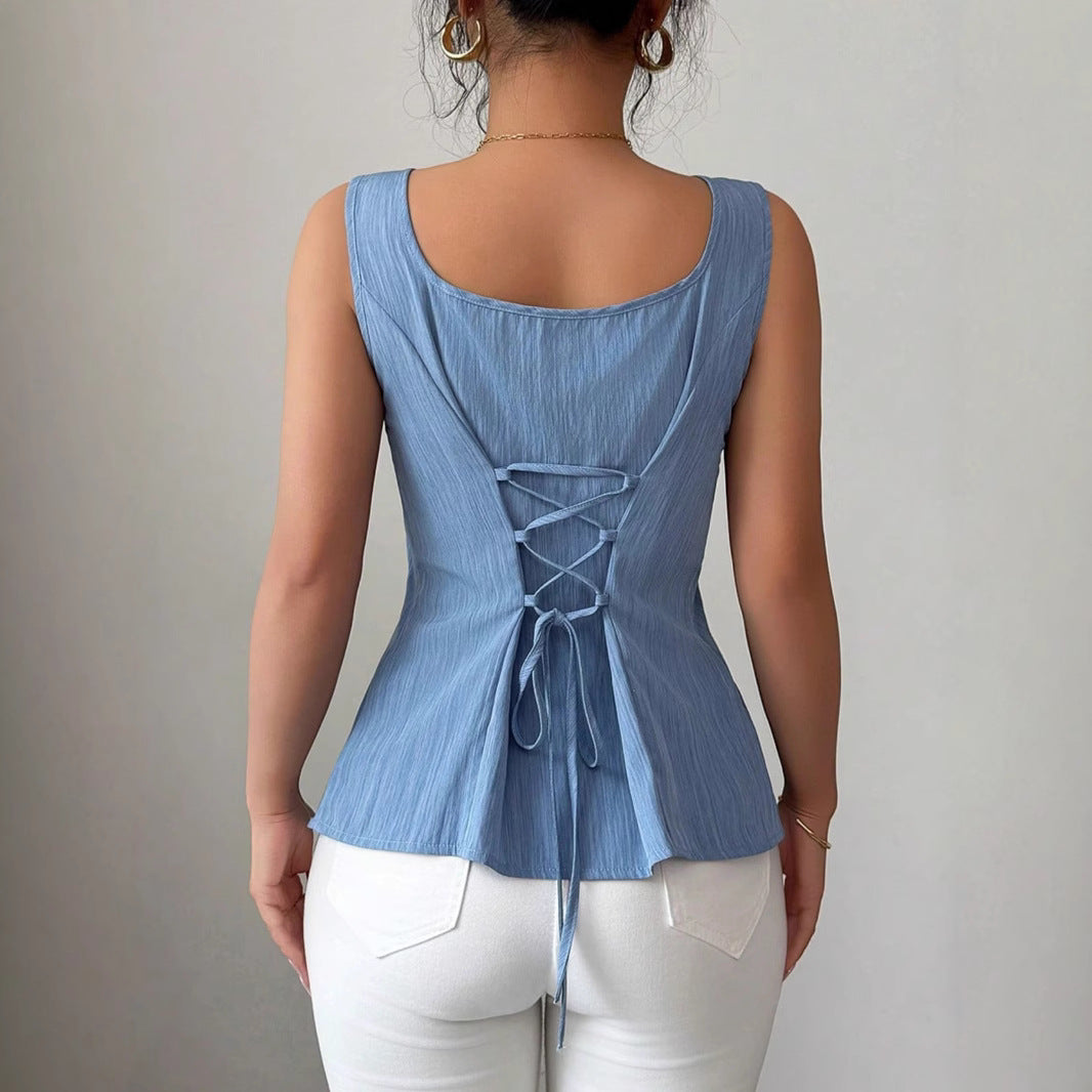 Image of Shannon | Women's Peplum Sleeveless Top