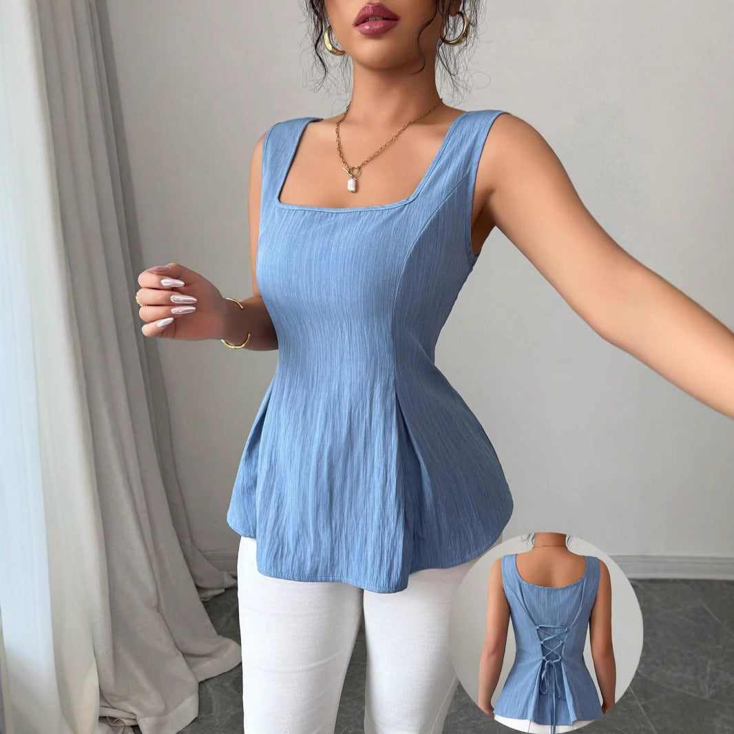 Image of Shannon | Women's Peplum Sleeveless Top