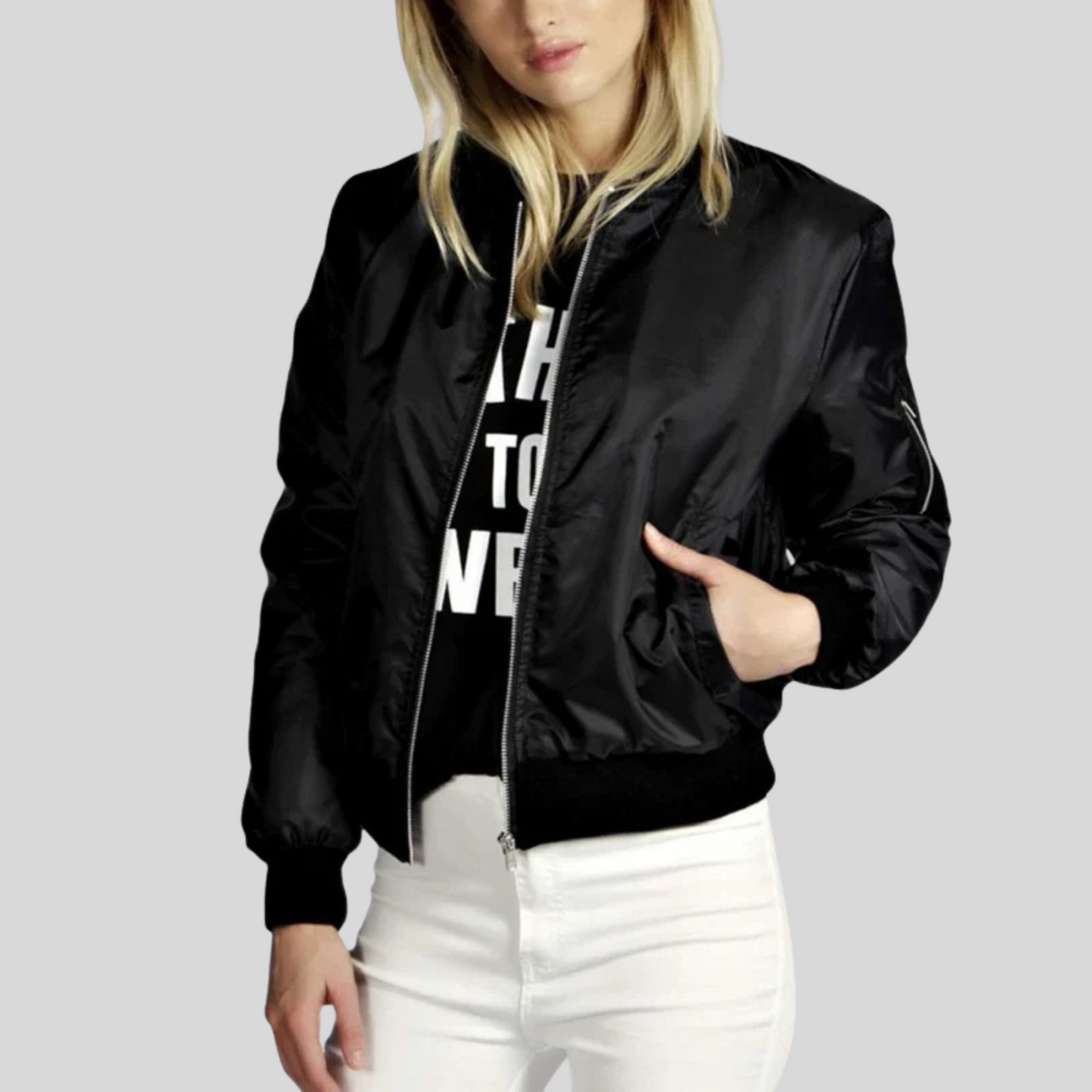 Image of Sheila | Women's Long Sleeve Casual Bomber Jacket