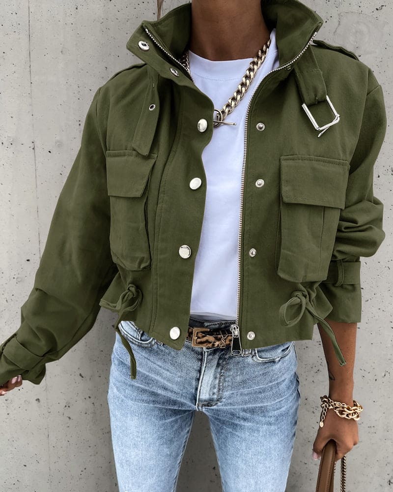 Image of Sienna | Women's Cropped Utility Jacket