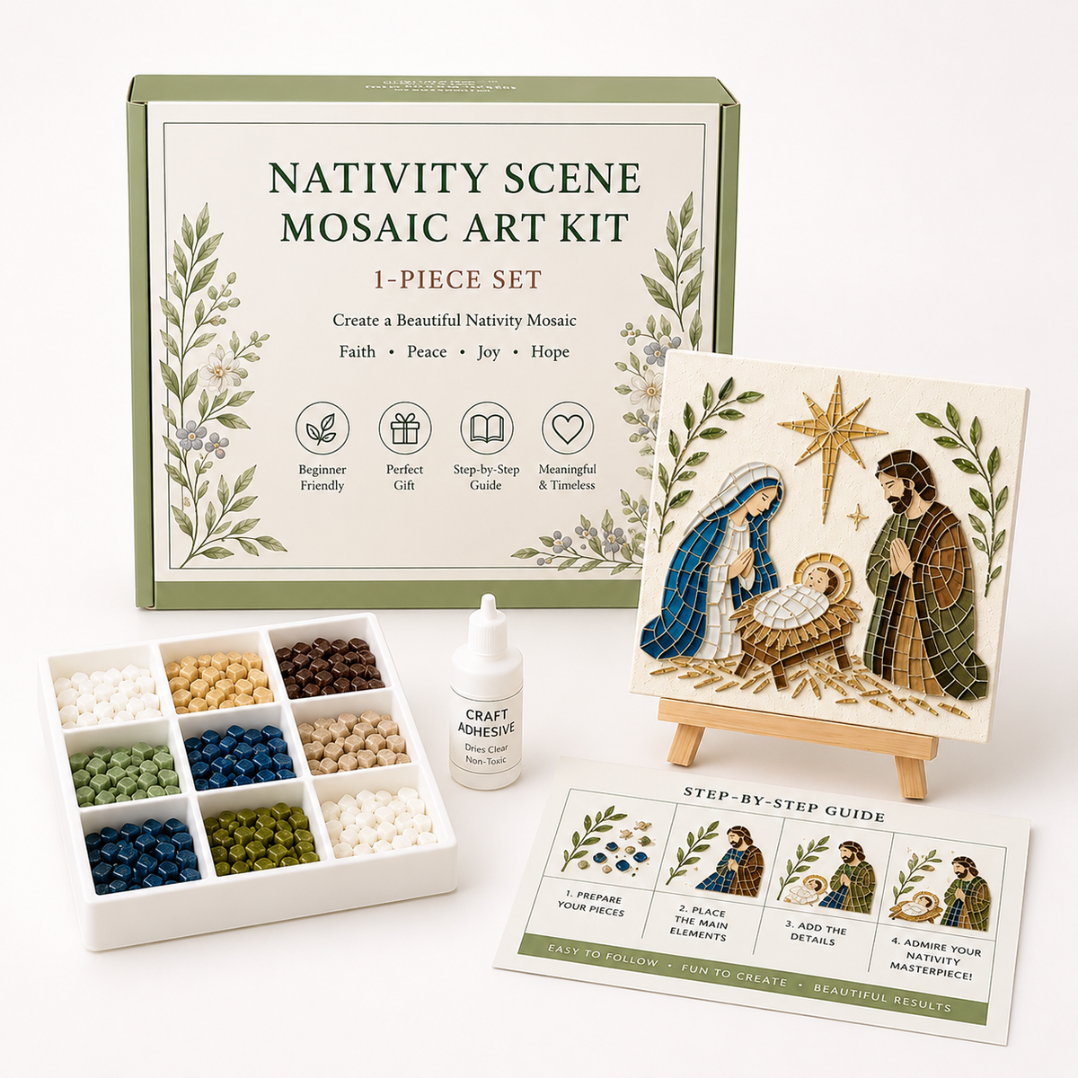Silent Night Nativity Easel Mosaic Craft Kit