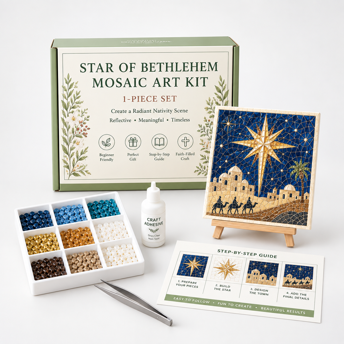 Silent Night Nativity Easel Mosaic Craft Kit