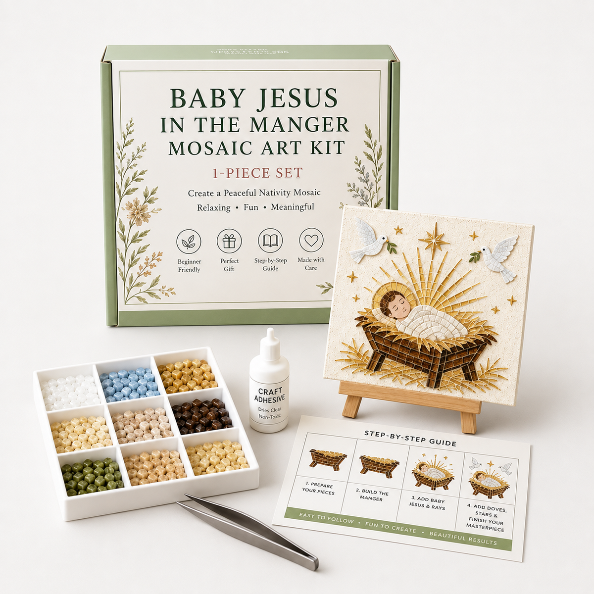 Silent Night Nativity Easel Mosaic Craft Kit