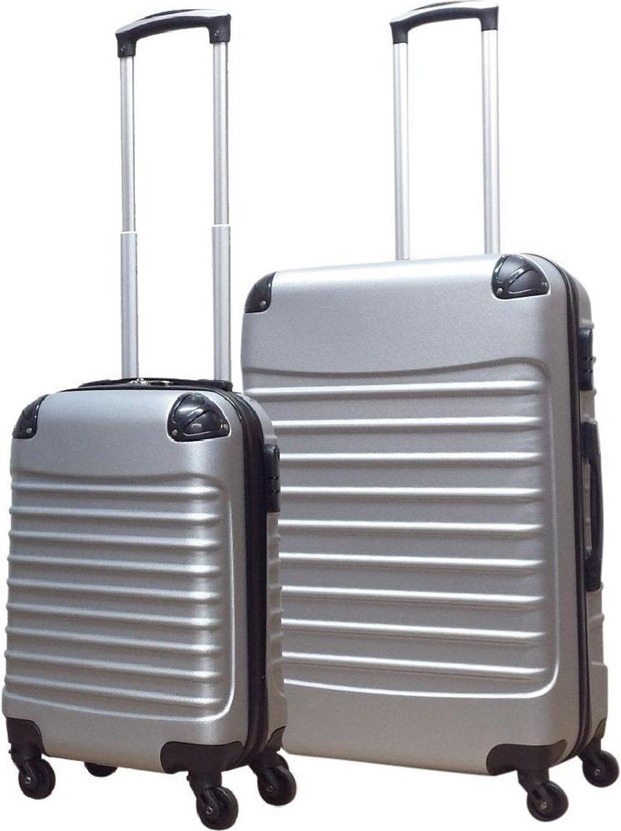 Silver Hard-Shell 2-Piece Travel Luggage Set
