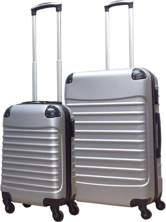 Silver Hard-Shell 2-Piece Travel Luggage Set