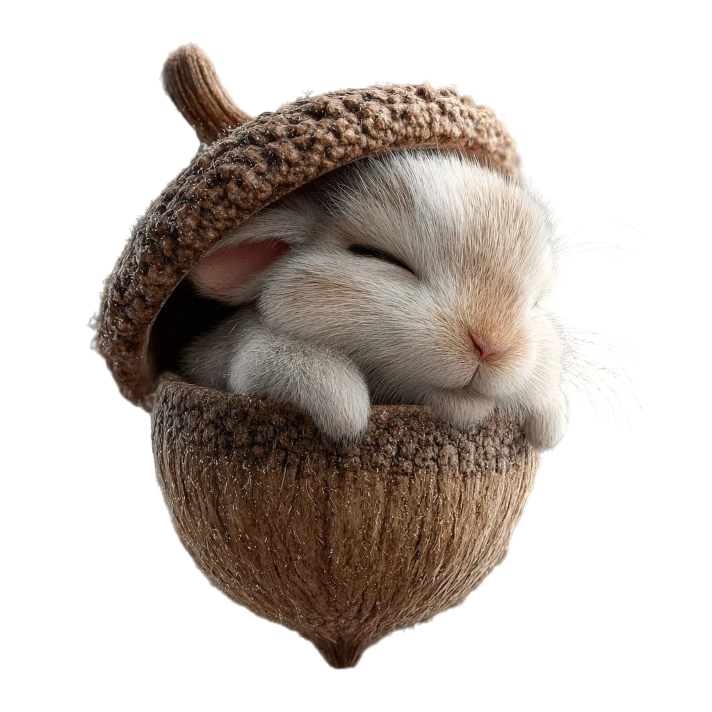 Sleeping Woodland Animal Acorn Resin LED Figurine Christmas Ornament