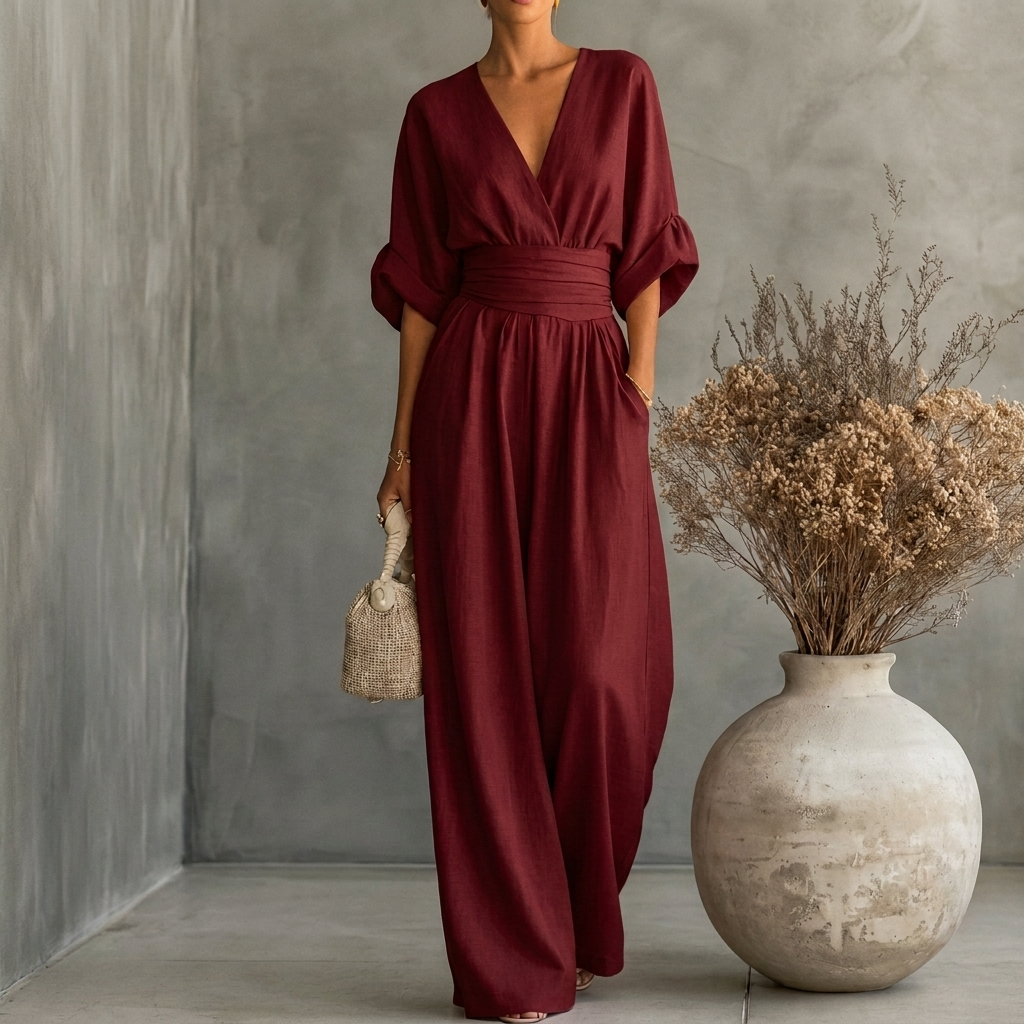 Slimming V-Neck Jumpsuit