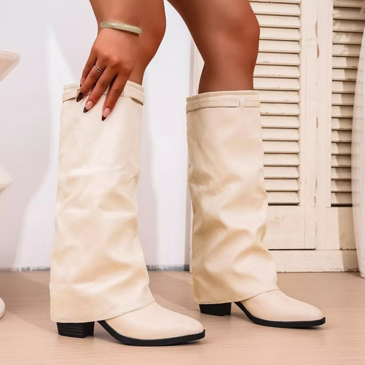 Image of Sloane | Women's Mid Calf Slouch Block Heel Boots